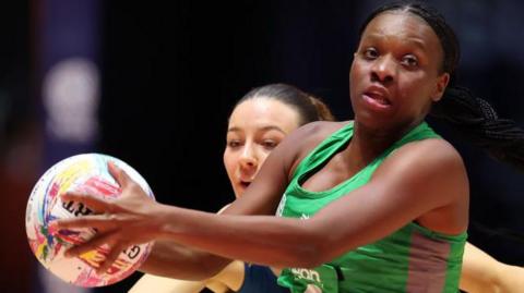 Khanyisa Chawane of Cardiff Dragons in action in March 2025