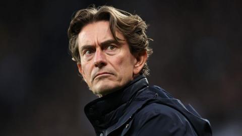 Thomas Frank looks on during the game with Chelsea