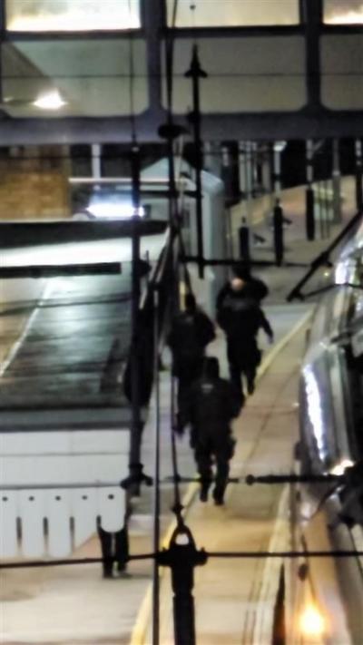 Police rush to scene of train stabbing attack