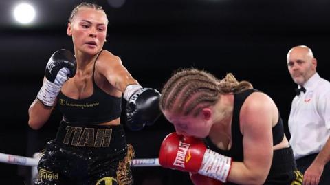Tiah-Mai Ayton punches her opponent