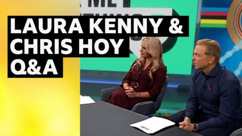 Dame Laura Kenny and Chris Hoy look towards the camera