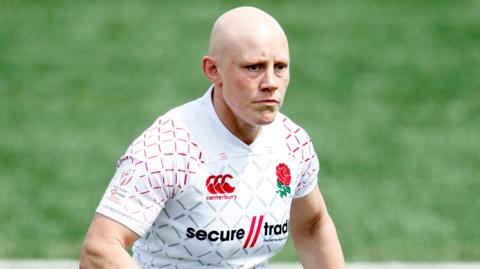 Heather Fisher playing for England