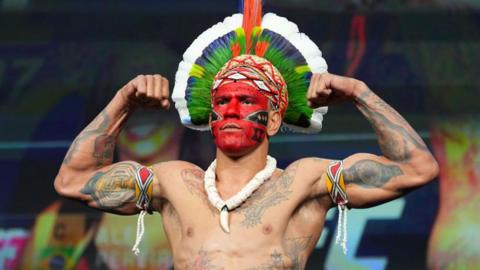 Alex Pereira at the UFC 307 weigh-in last October