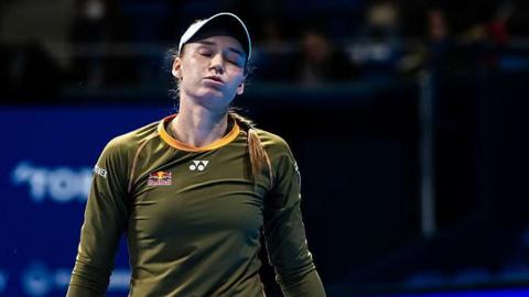 Elena Rybakina of Kazakhstan in action at the Pan Pacific Open in Tokyo