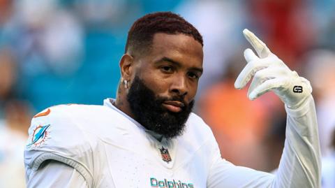 Odell Beckham Jr playing for the Miami Dolphins in 2024