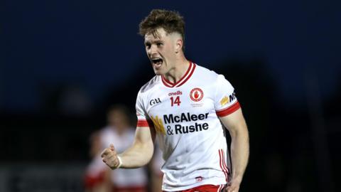 Loughmacrory's Ruairi McCullagh kicked a two pointer to send his club to their first ever Tyrone SFC final.