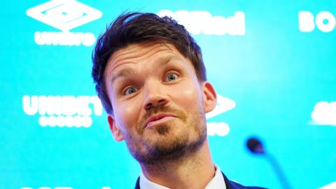 Danny Rohl in his first Rangers media conference