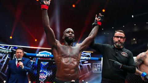 Fabian Edwards celebrates beating Josh Silveira in June