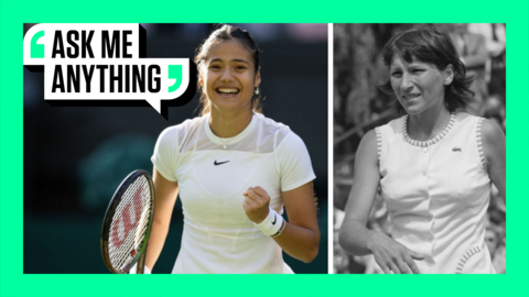 Emma Raducanu (left) next to the last female winner at Queen's Olga Morozova (right)