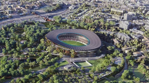 An artist's impression of the new stadium to be built in Brisbane 