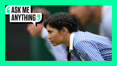 Line judge watching play at Wimbledon