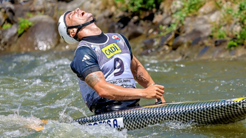 Adam Burgess celebrates